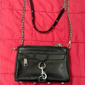 Rebecca Minkoff Black Leather Chain Crossbody Bag